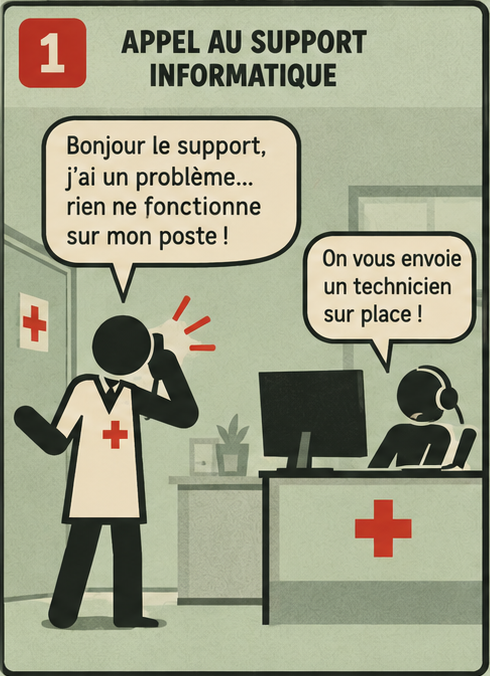 Vignette 1 : appel au support informatique