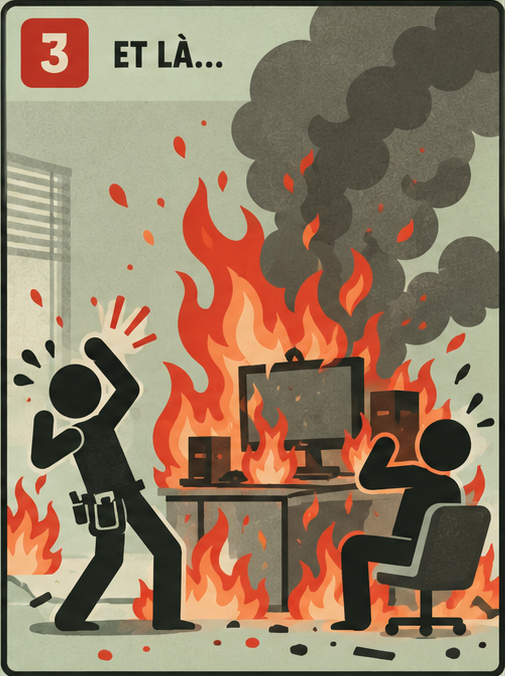 Vignette 3 : le poste prend feu